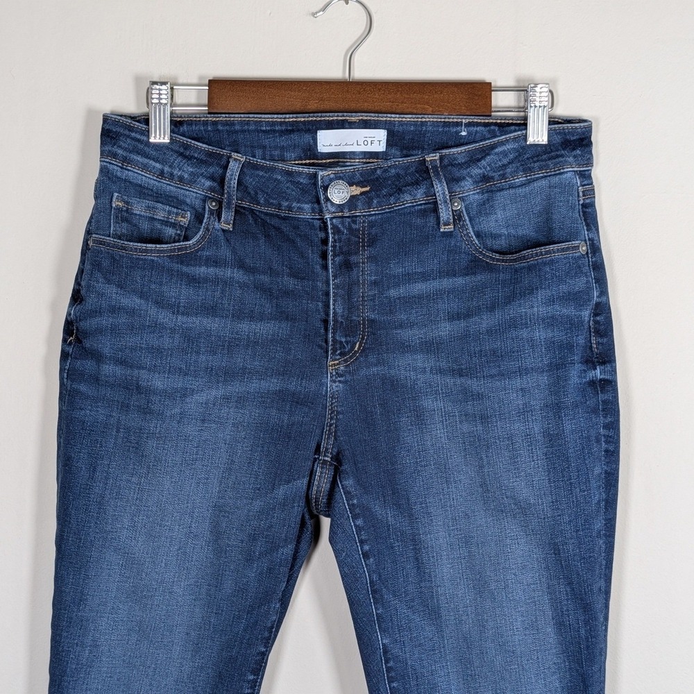 Loft Curvy Skinny Jeans Womens 30/10 Dark Wash Blue Denim Stretch Pants